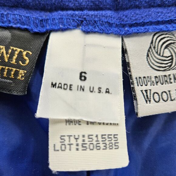 Requirements Petite Womens Pants Blue Size 6 100% Pure Wool Button Zip Close - Picture 7 of 12